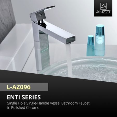 Anzzi Enti Single-Handle Vessel Bathroom Faucet, Polished Chrome L-AZ096